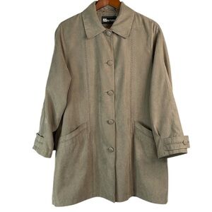 VINTAGE Y2K Marcona Chamois Jacket Olive Green Perforated Seams Size L